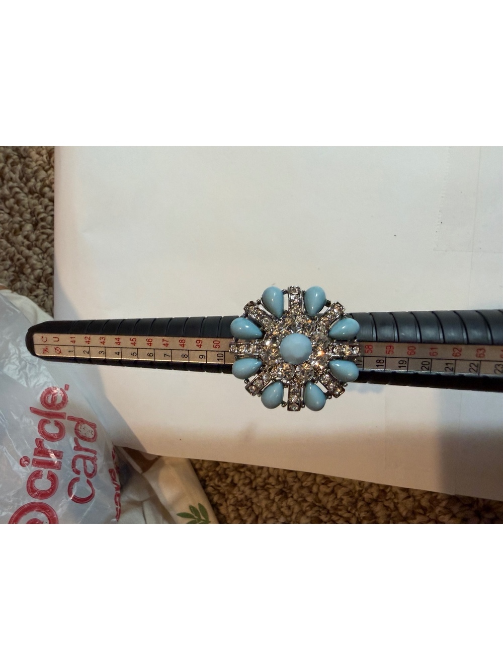 Turquoise color flower ring